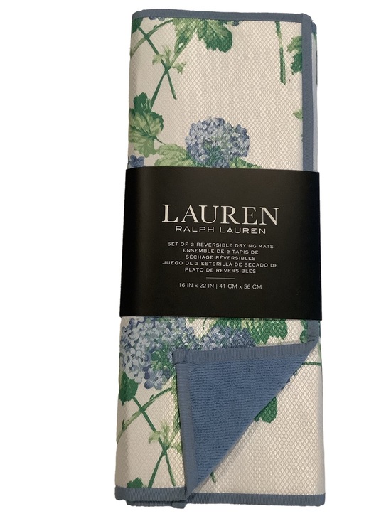 Lauren Ralph Lauren Other - Ralph Lauren Hydrangea Reversible Dish Drying Mats Set Of 2 New